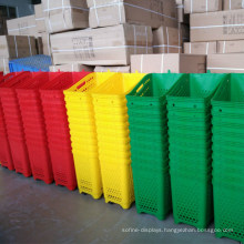 Retail Colorful PE Plastic Rolling Shopping Push Basket